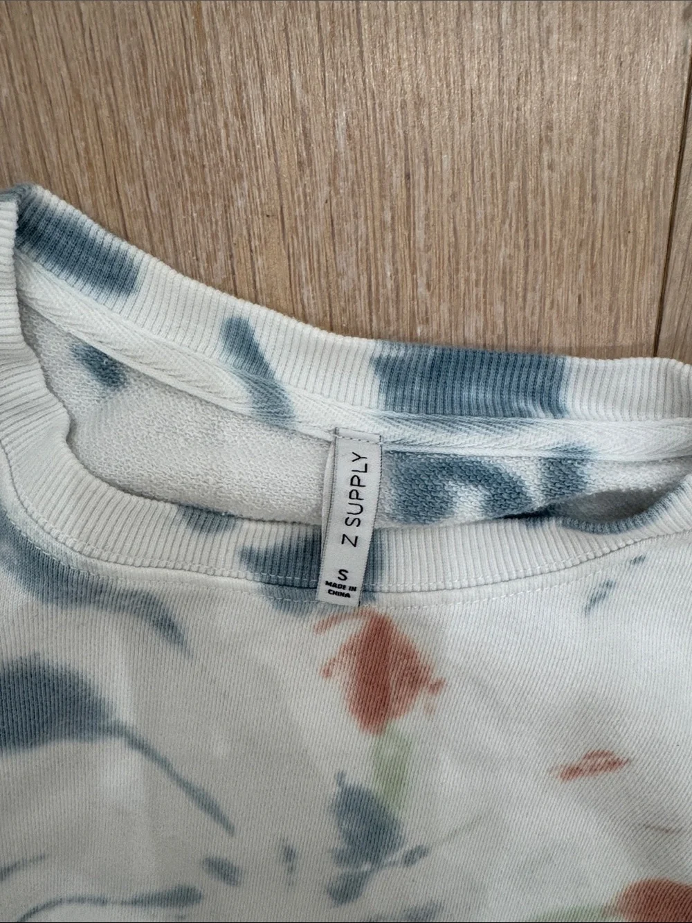 Z Supply Tie-Dye Kids Shorts in White with Blue, Green & Rust